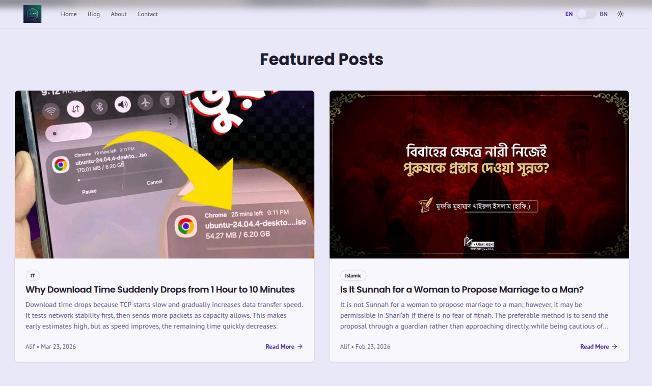 Alif Blog project preview