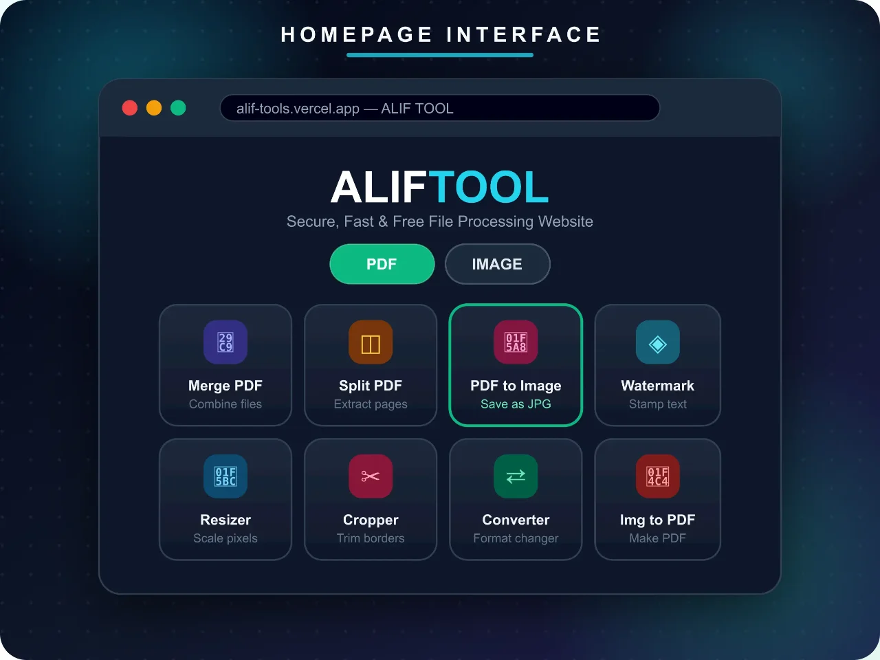Homepage Interface