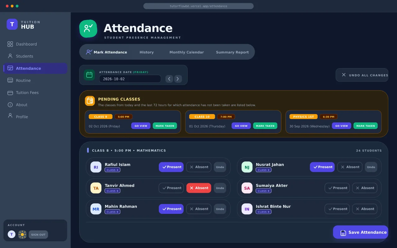 Attendance Tracking View